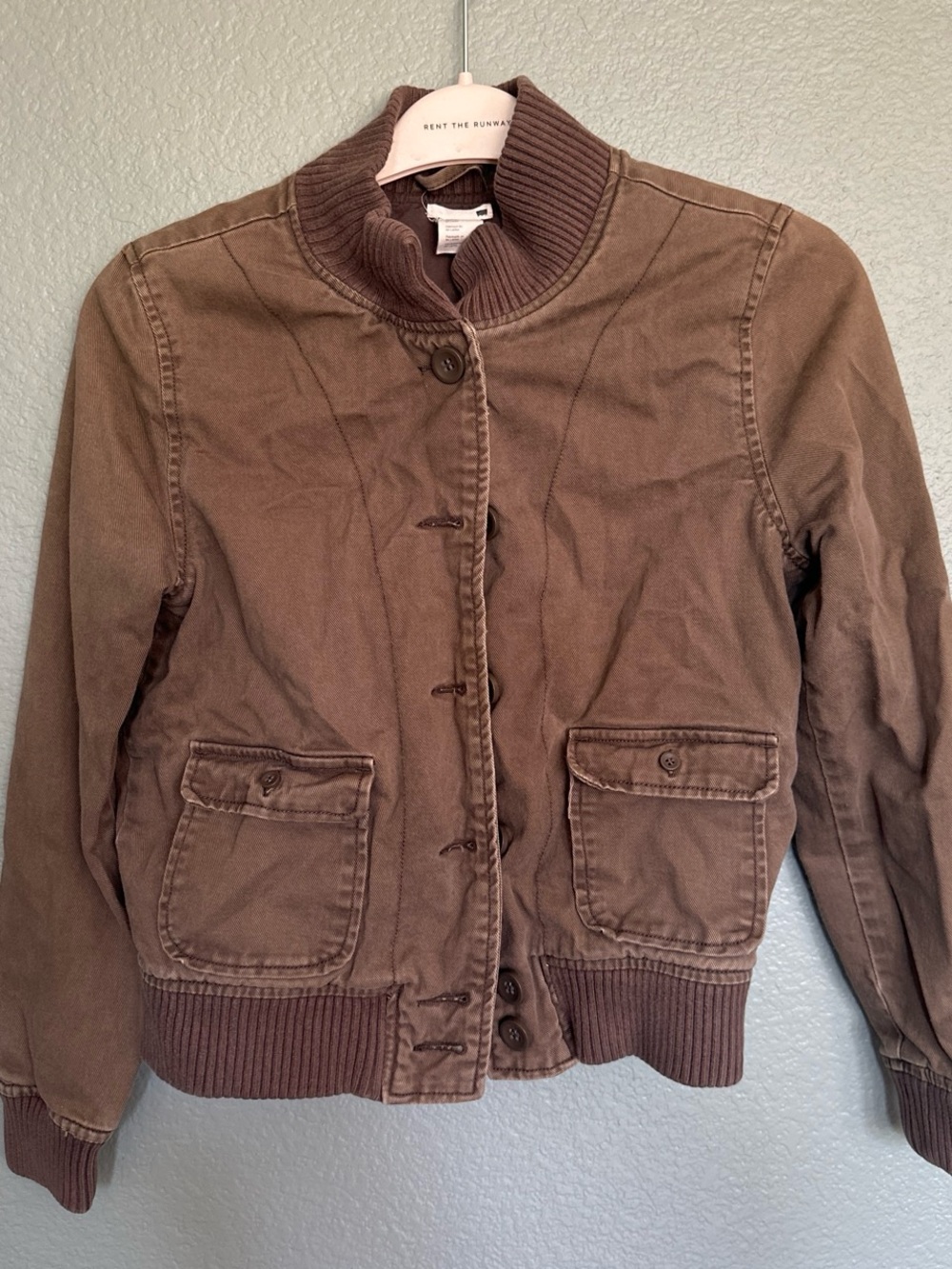 Levi's Brown Ribbed-Collar Bomber Jacket